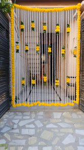 Traditional Handmade Decorative Marigold Backdrop Bandarwal, Stage Backdrop, Haldi Mehendi Backdrop, Temple Backdrop, and Housewarming Décor